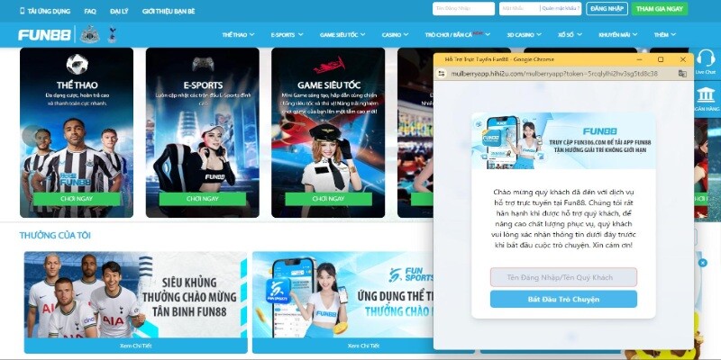 CSKH Fun88 trực tiếp trên website mục chat trực tuyến