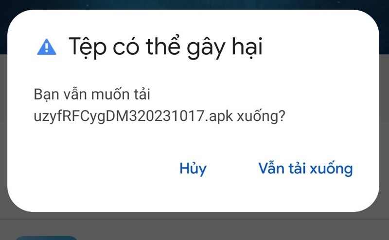 Bạn nhấn “Vẫn tải xuống”