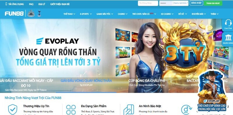 Truy cập đường link Fun88