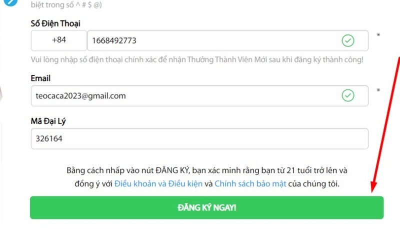 Xác nhận thông tin đăng ký Fun88